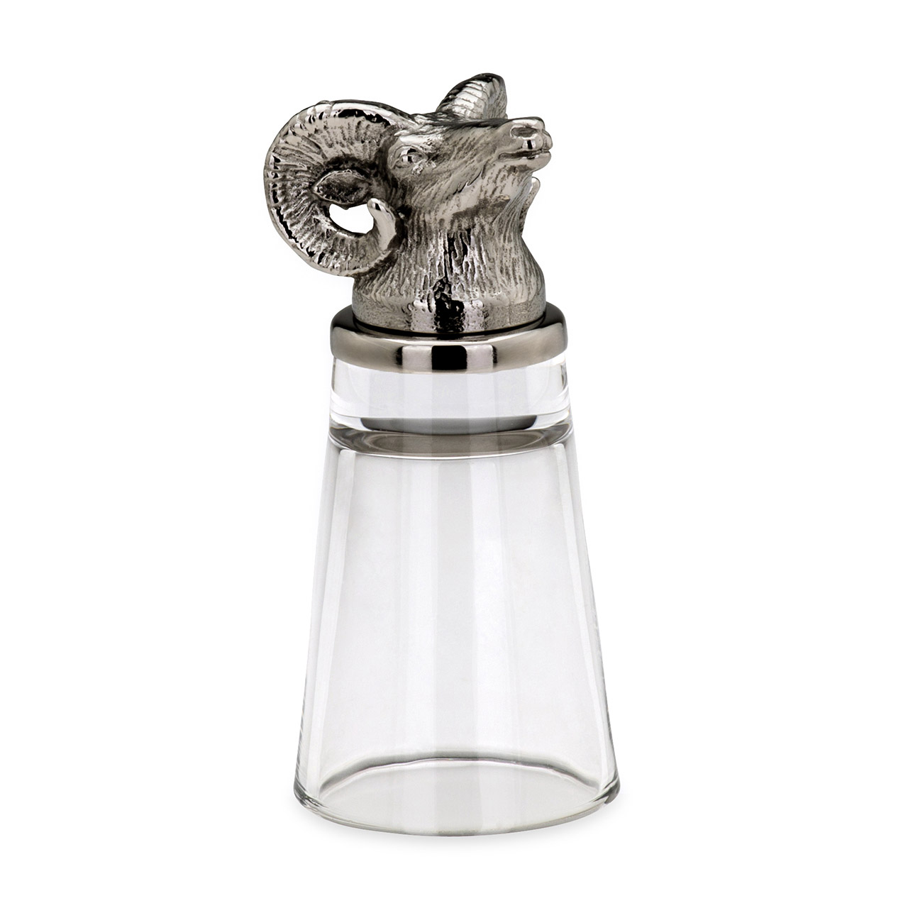 Shot glass Ram 4 cl glass/stainless steel, Glas