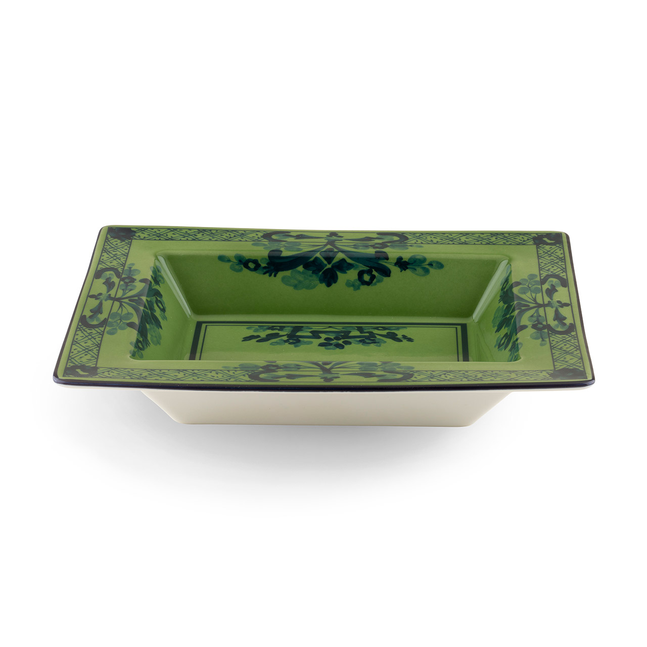 Bowl rectangular 15x19 cm malachite, Kunst, Porzellan, Töpferei