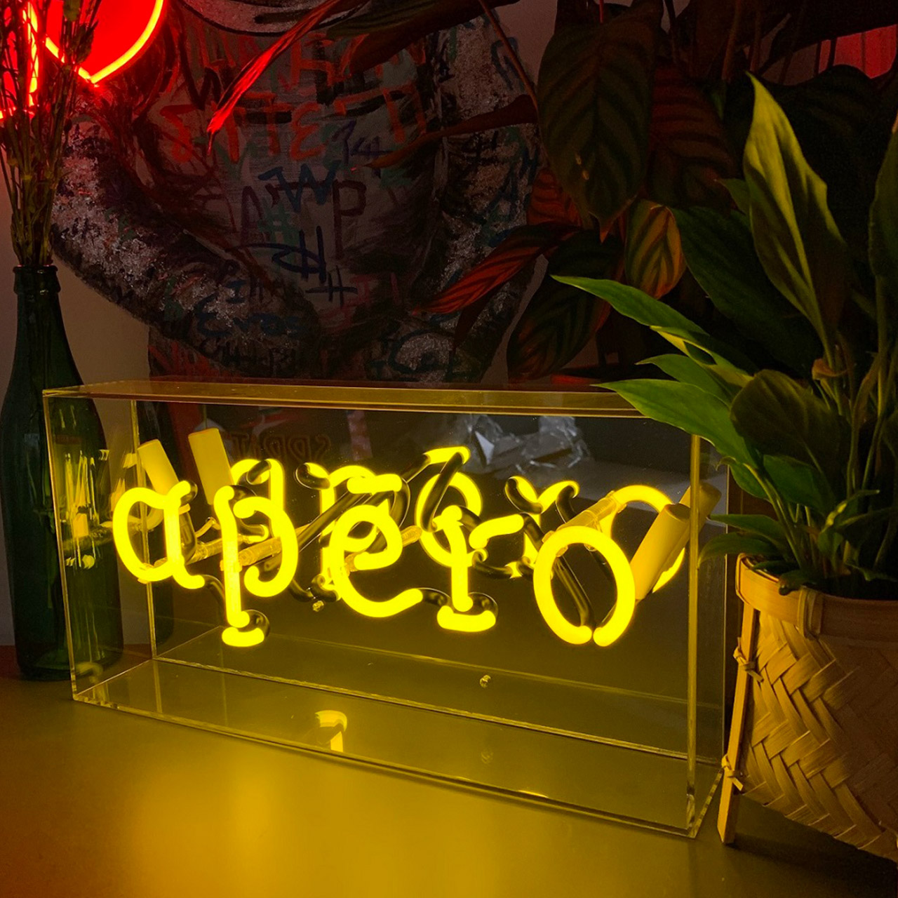 Acrylic Box Neon - Apéro, Licht, Neon, Pflanze, Pflanze im Topf