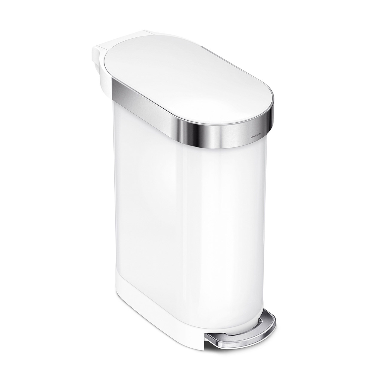 Slim pedal bin white
