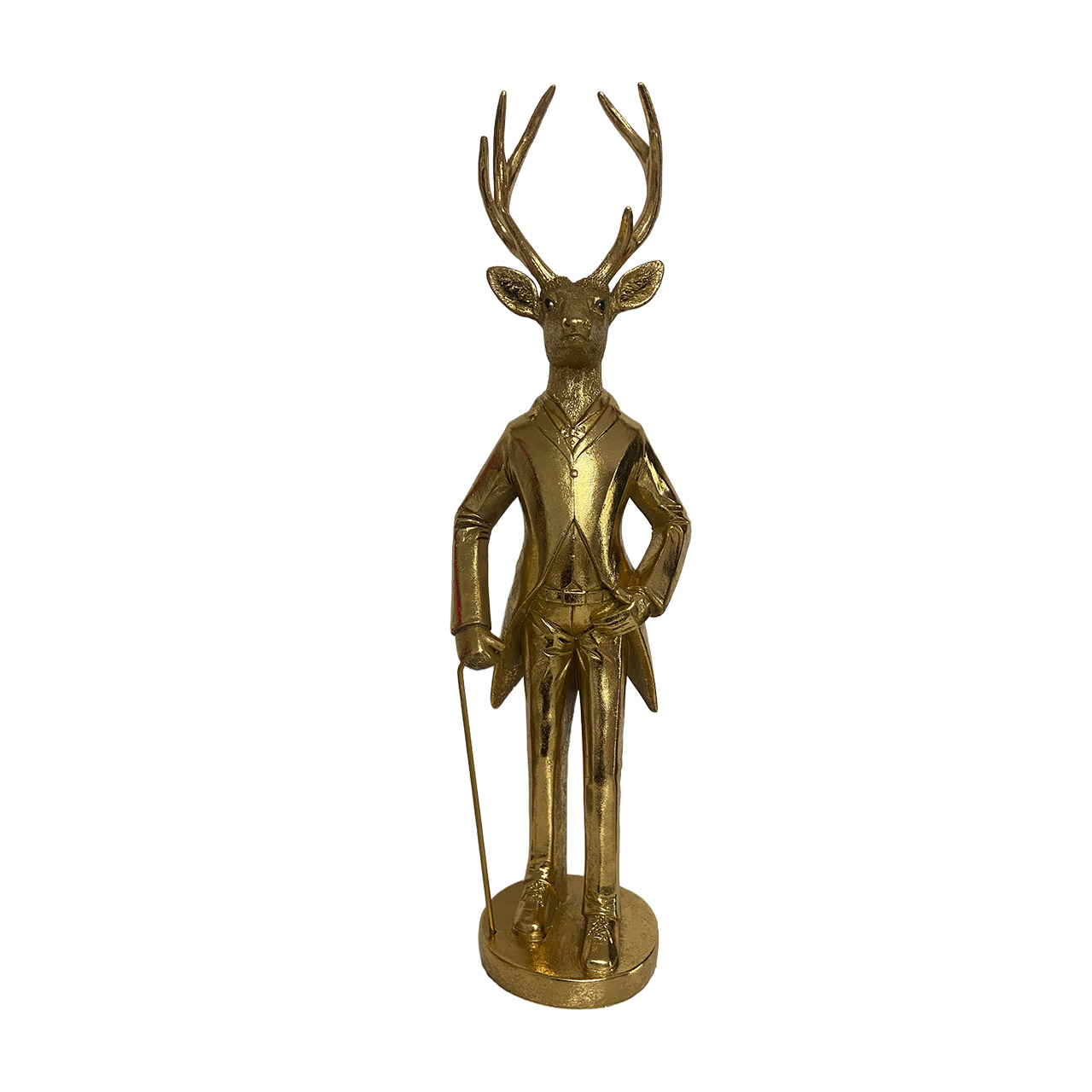 Cor Mulder, Figur Mr. Deer gold 63 cm, Bronze, Geweih, Hirsch, Säugetier, Tierwelt
