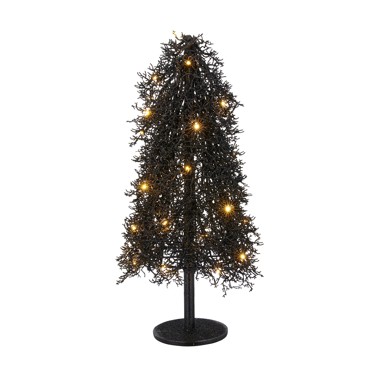 Decorative tree with lights and glitter 61 cm black, Weihnachten, Weihnachtsdekorationen, Festival, Baum, Weihnachtsbaum