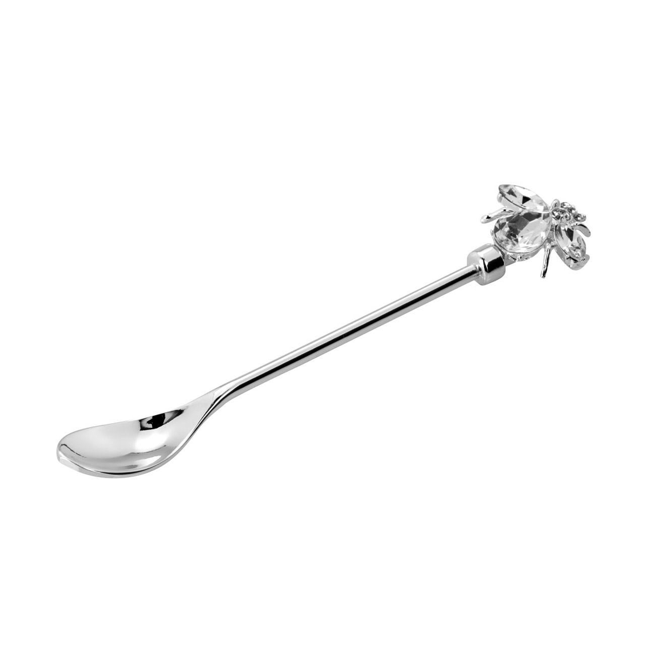 Honey spoon with zirconia silver-plated, Besteck, Löffel