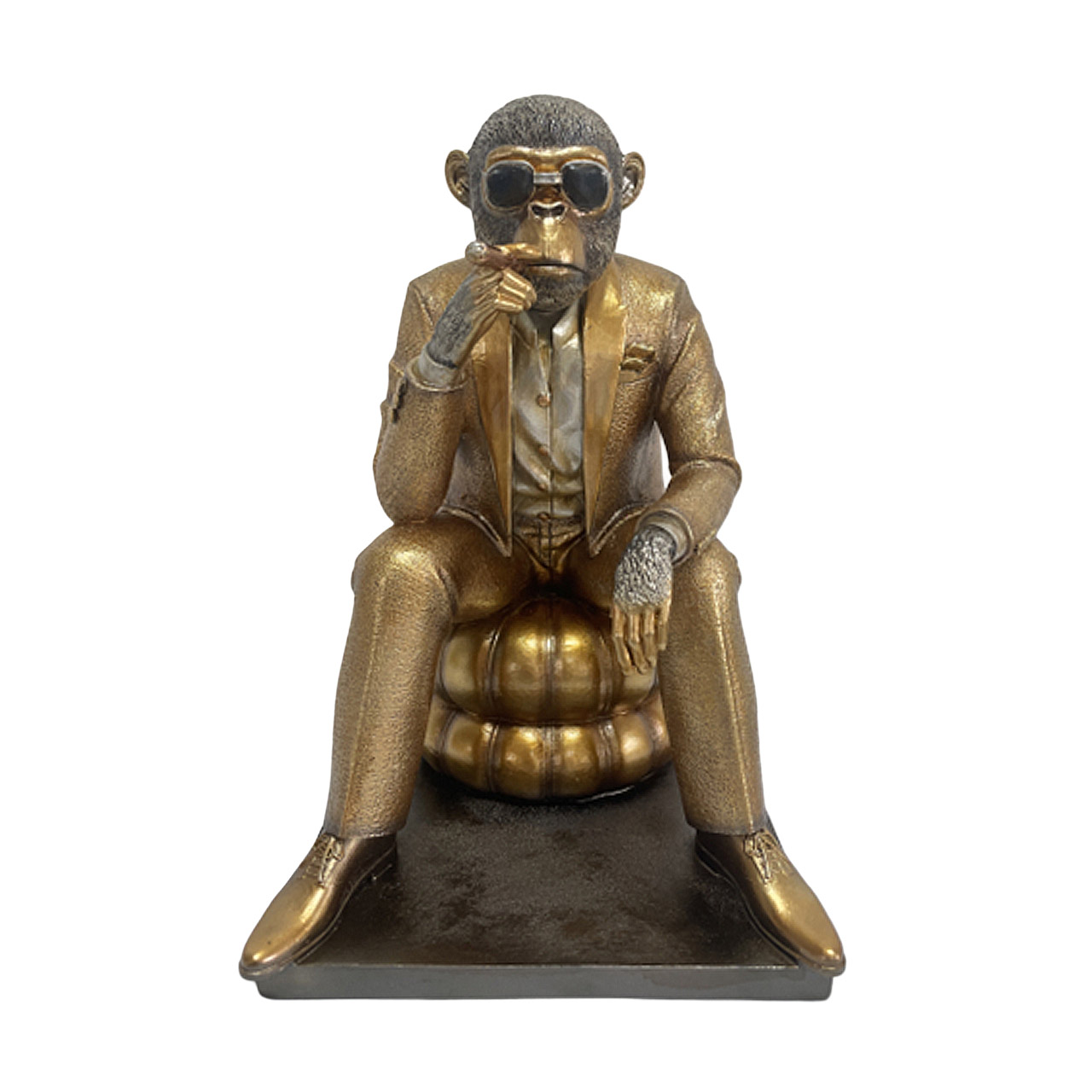 Mr. Monkey sitting 30 cm, Bronze, Figur, Erwachsener, Mann, Person