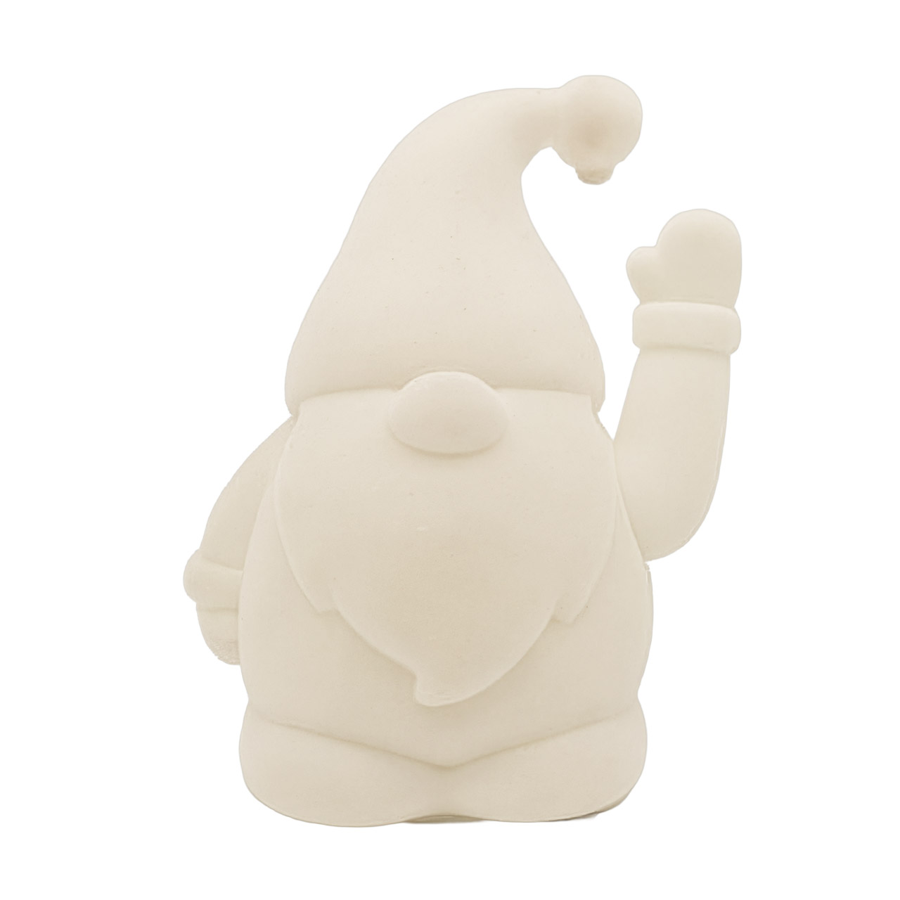 Waving gnome 16.5 cm white, Figur