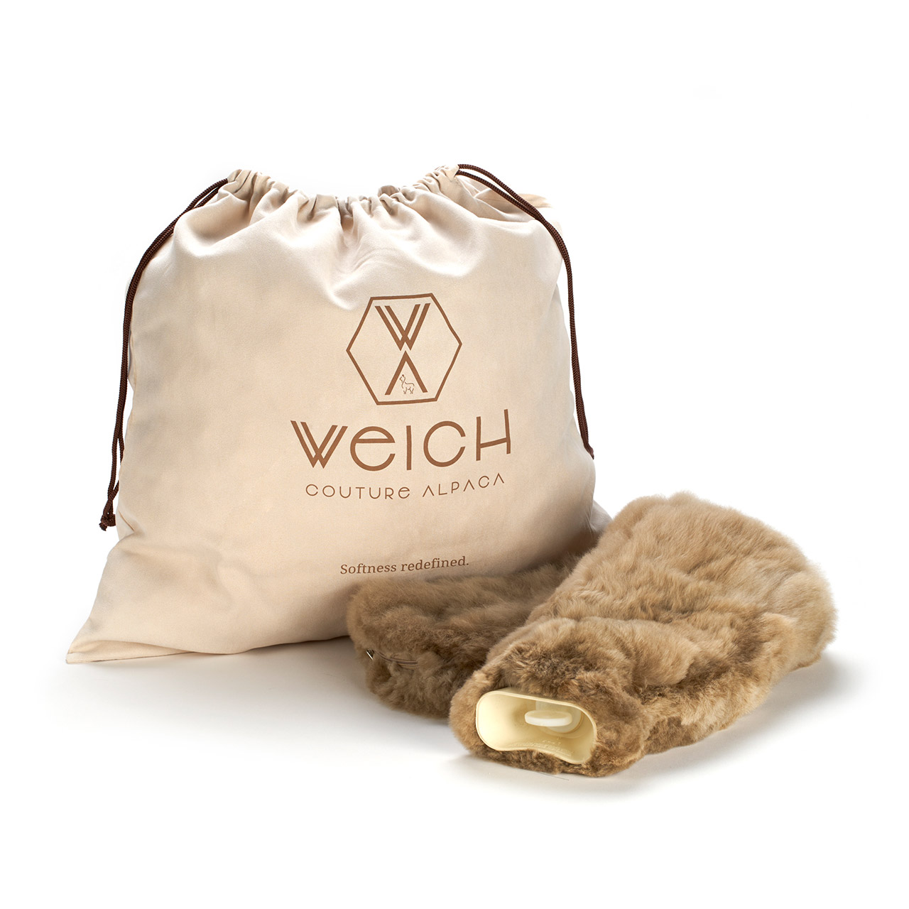 Hot Water Bottle Alpaca-Fur 0.6 l taupe, Tasche, Zubehör, Handtasche