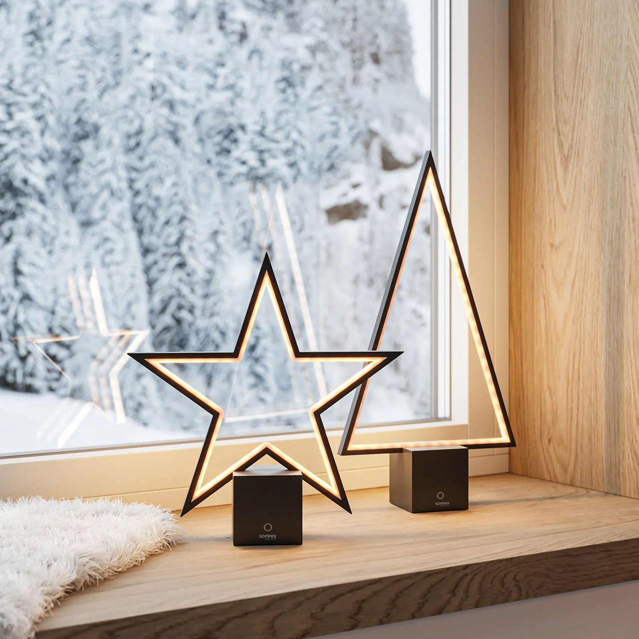 Decorative light Star LED 34 cm dimmable black, Elektronik, Sprecher, Fenster, Fensterbank, Sternsymbol