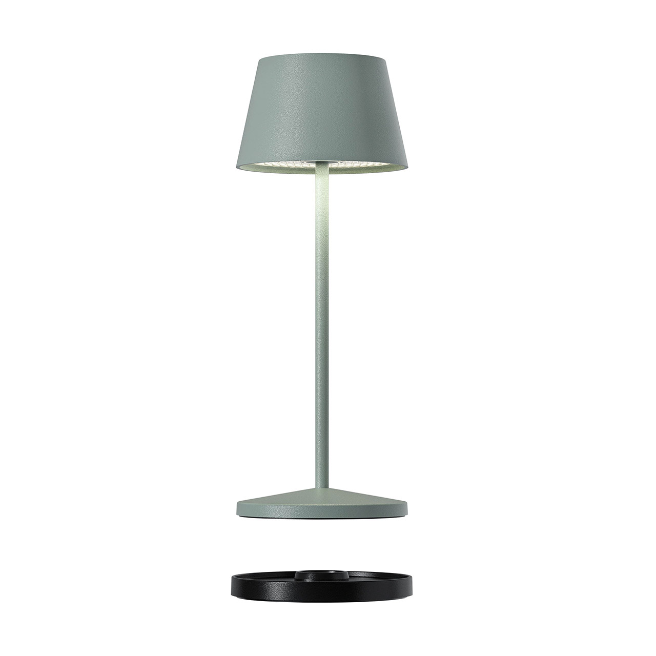 Table lamp LED 20 cm dimmable olive green, Lampe, Tischlampe, Lampenschirm