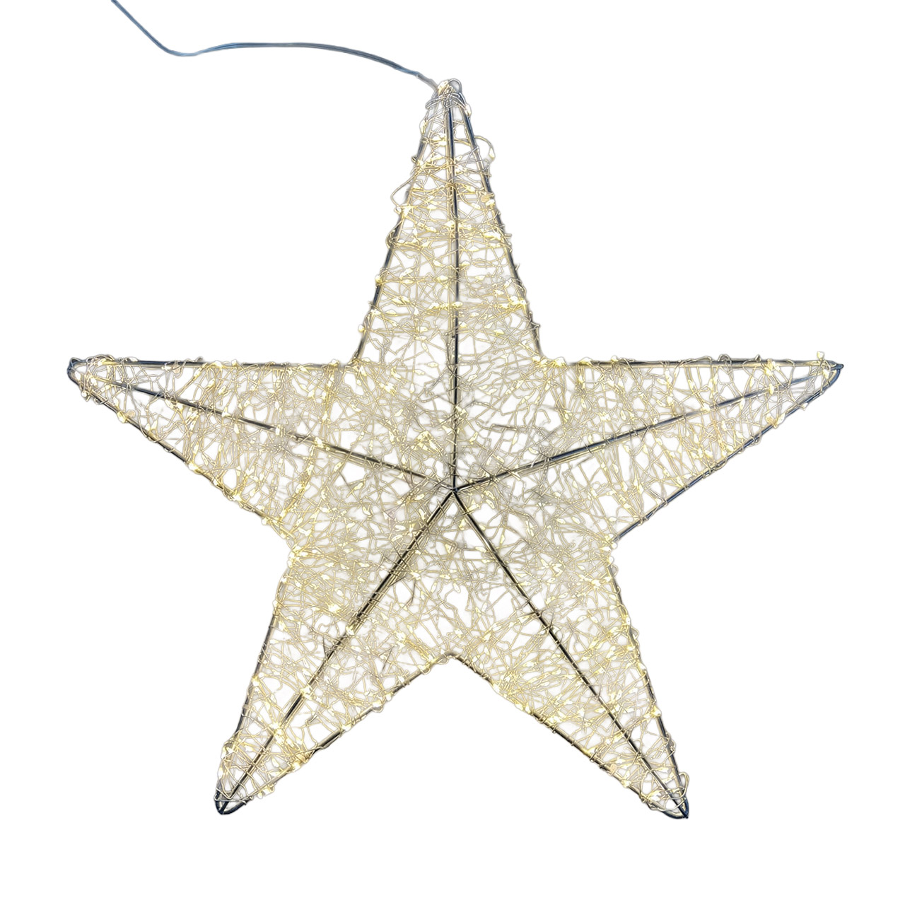 Decorative LED star light 60 cm silver