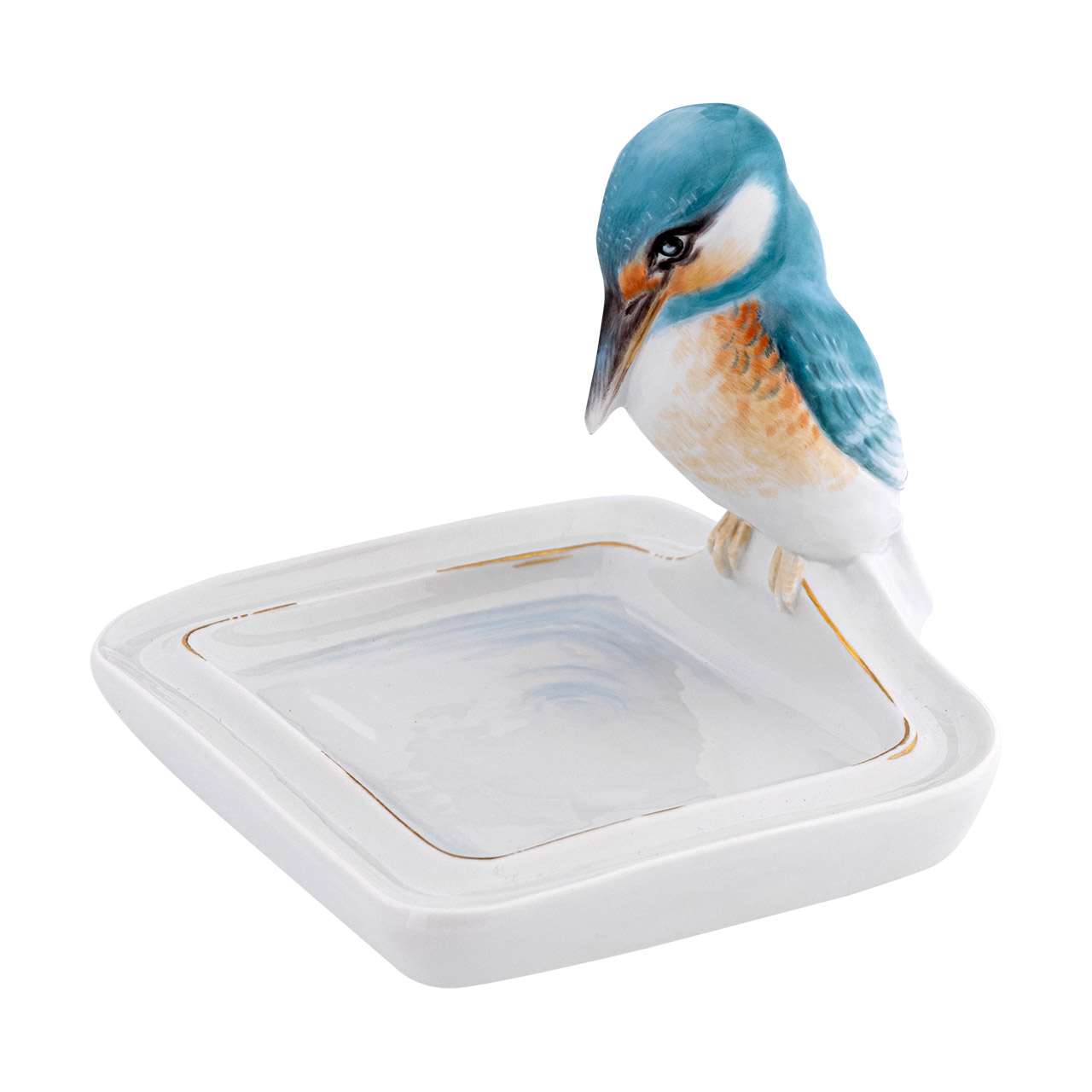 Figurine on bowl Kingfisher, Kunst, Porzellan, Töpferei, Tier, Vogel