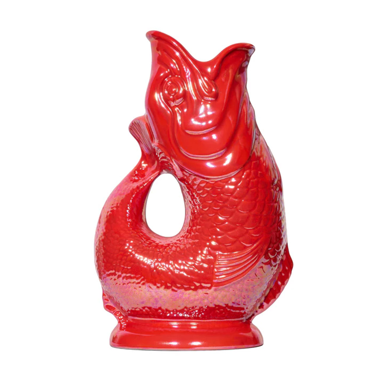 Gluckigluck, Karaffe extra large 1,10 l rot perlmutt "Special Edition", Krug, Töpferei, Vase, Kunst, Kunsthandwerk