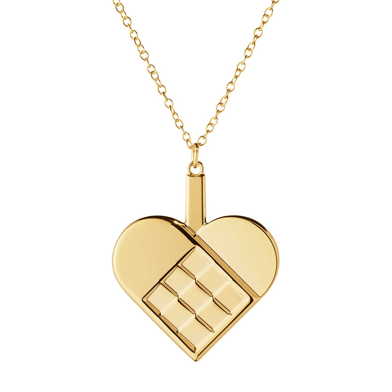 Ornament with chain 2025 Heart gold-plated, Zubehor, Anhänger, Schmuck, Halskette, Medaillon