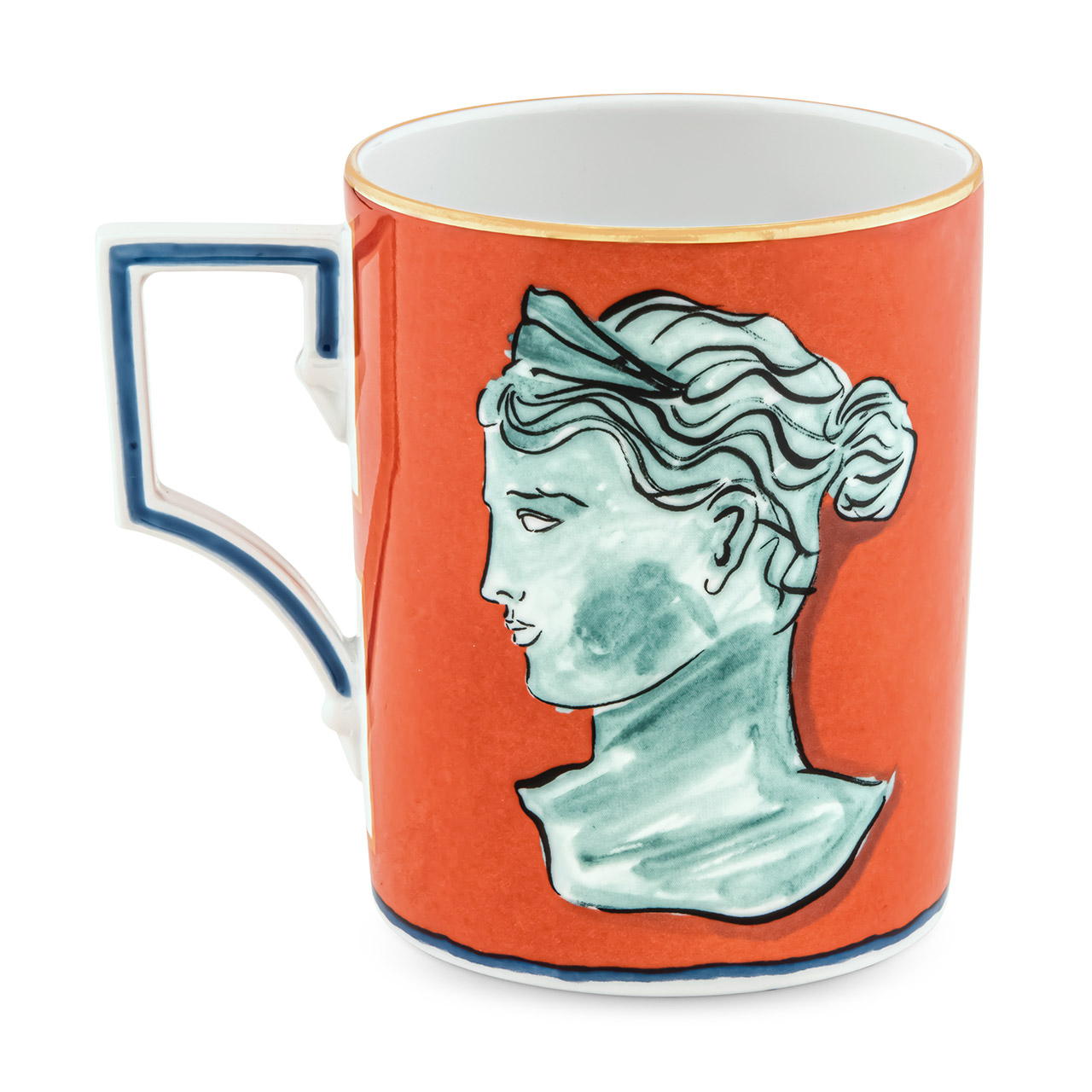 Mug 0.40 l red coral, Pokal, Person, Gesicht, Kopf