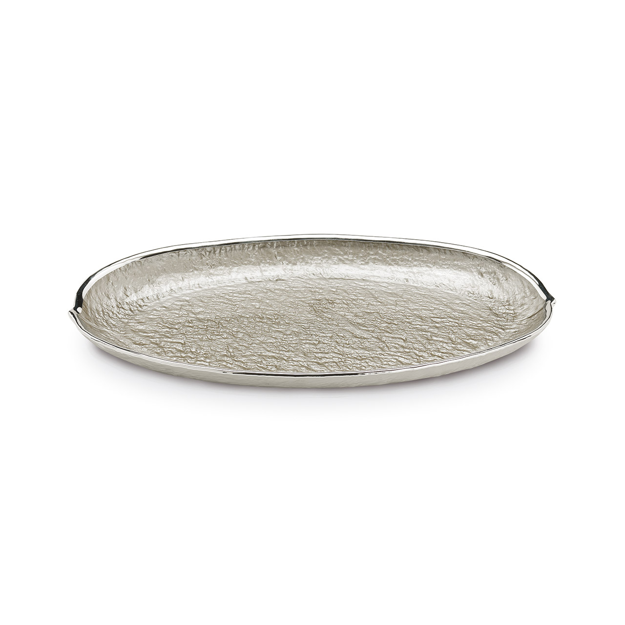 Platte oval 34x22 cm beige versilbert