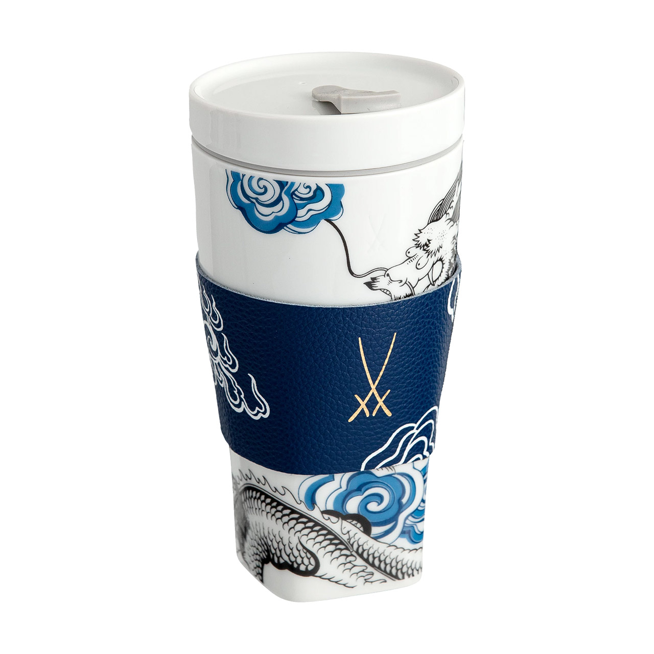 Coffee to go mug Fortune Dragon with cuff 0.35 l, Pokal, Einwegbecher, Kunst, Porzellan, Töpferei