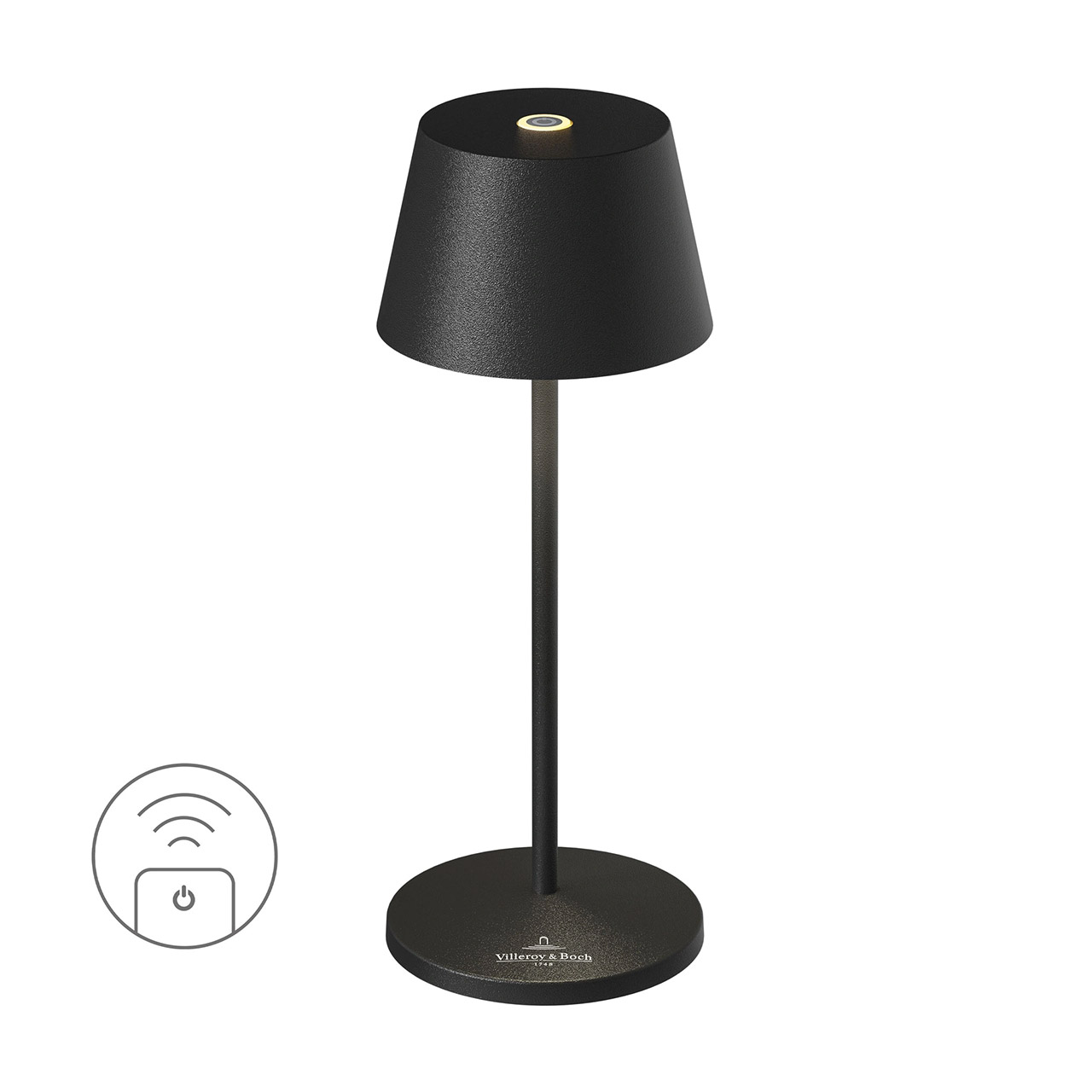 Table lamp LED 20 cm dimmable black, Lampe, Lampenschirm