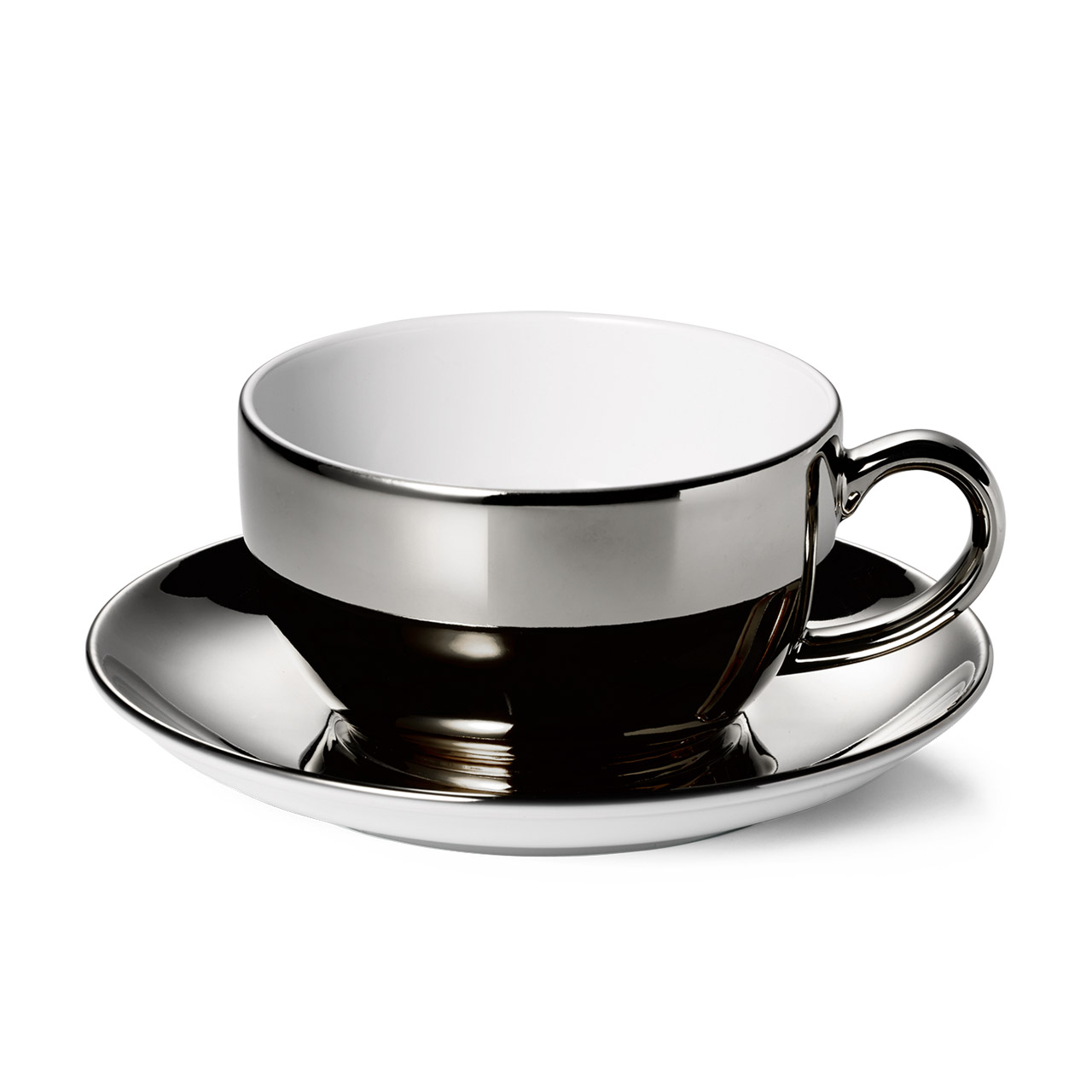 Dibbern 'Solid Color platin', Kaffeetasse m. U. 0,25 l, Untertasse, Tasse