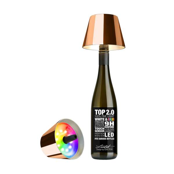 Flaschenaufsatz LED Lampe dimmbar kupfer