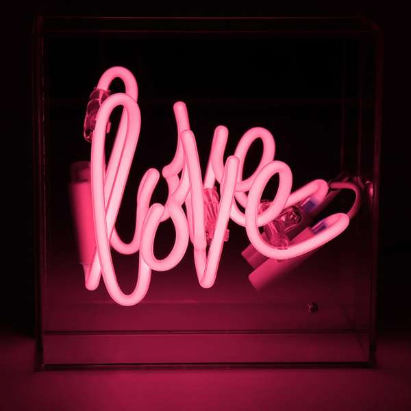 Acryl-Box Neon - Love rosa
