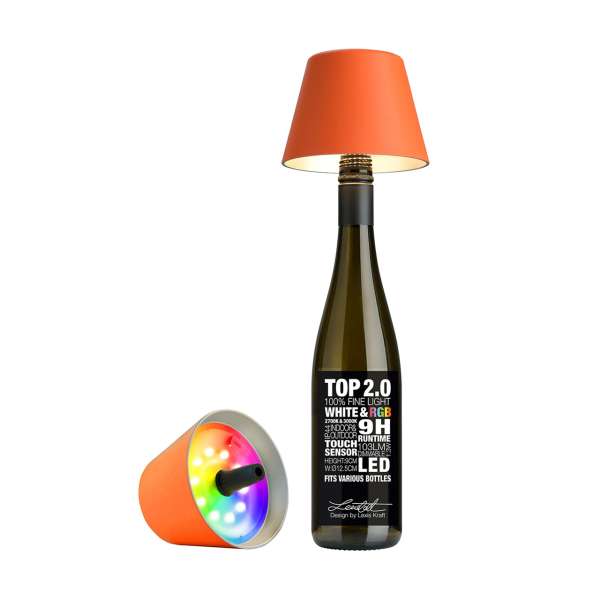 Flaschenaufsatz LED Lampe dimmbar orange