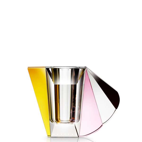 Vase 16x21,5 cm gelb/braun/rose