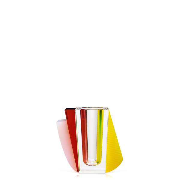 Vase 12 cm neongelb/orange/weiß