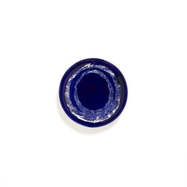 Teller S 19 cm lapis lazuli & Swirl - Dots weiß