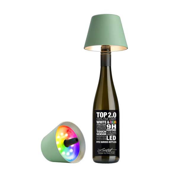 Flaschenaufsatz LED Lampe dimmbar oliv