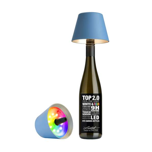 Flaschenaufsatz LED Lampe dimmbar blau