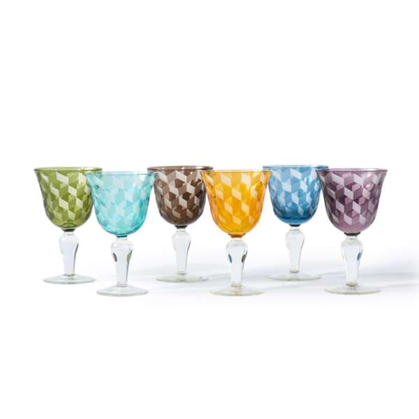 Weinglas Set 6 Stück mehrfarbig