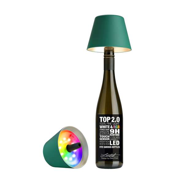 Flaschenaufsatz LED Lampe dimmbar grün