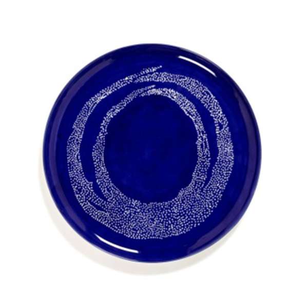 Servierteller 35 cm lapis lazuli & Swirl - Dots weiß