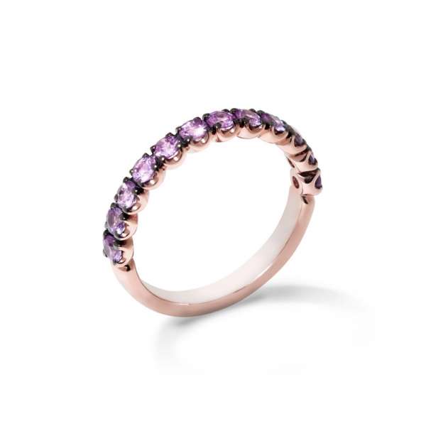 Ring Roségold 750/- lila Saphire 0,94 ct W53