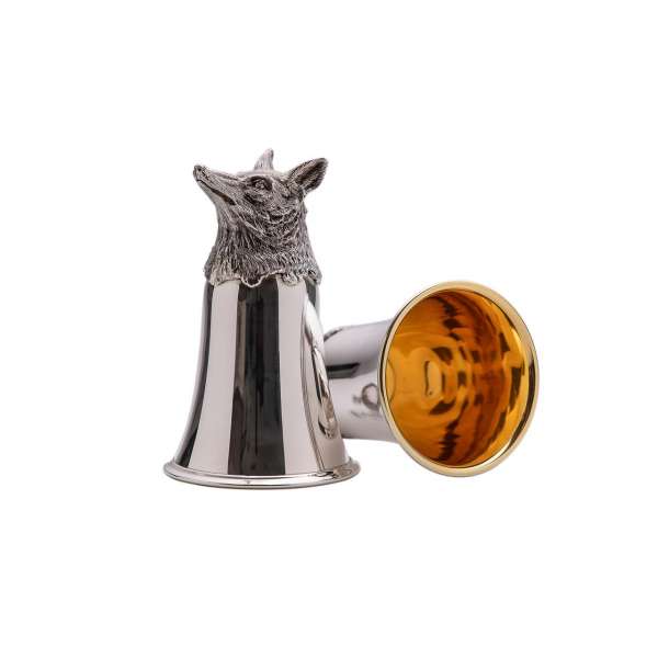Tierkopfbecher Fuchs H 13 cm Sterling Silber