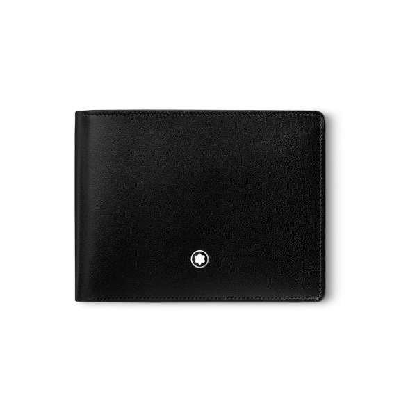 Brieftasche 6 cc m. 2 Extrafächer schwarz