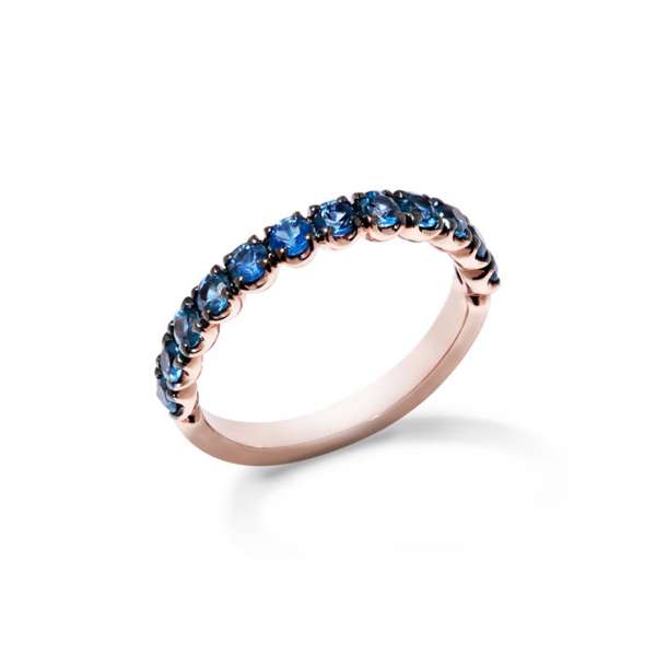 Ring Roségold 750/- blaue Saphire 0,97 ct W53