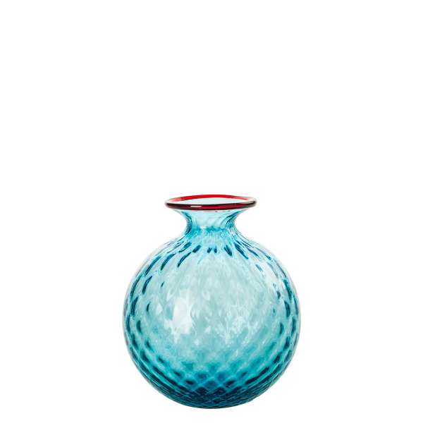 Vase 24,5 cm aquamarin/roter Faden