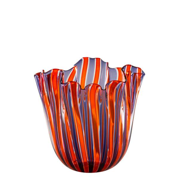 Vase 31 cm indigo/orange/kristall