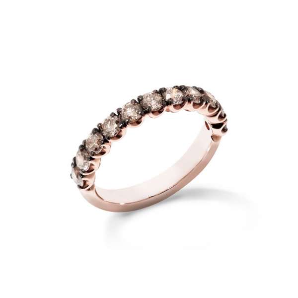 Ring Roségold 750/- braune Diamanten 1,2 ct W53